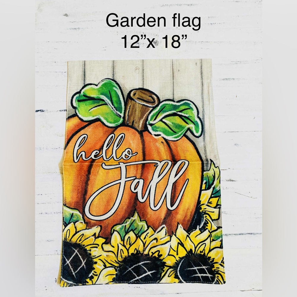 Hello Fall Pumpkin and Sunflower yard flag
